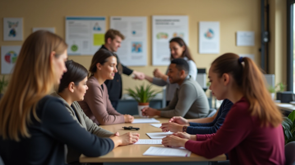 Sociální programy a pomoc — ilustrace různých skupin lidí a institucí