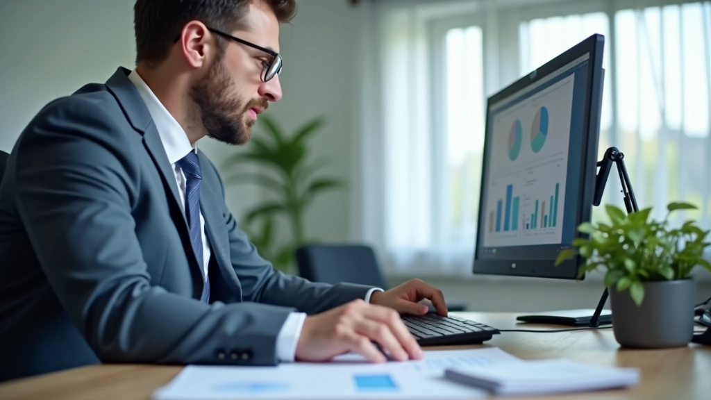 Analytik studuje grafy a statistiky o sociálních programech a státním rozpočtu